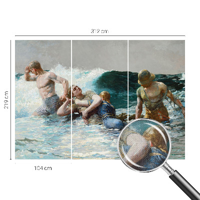 Removable wall mural wallpaper featuring a naval combat scene