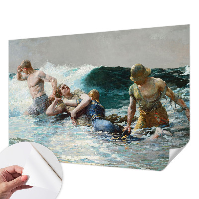 Removable wall mural wallpaper featuring a naval combat scene