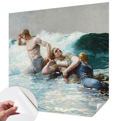 Removable wall mural wallpaper featuring a naval combat scene