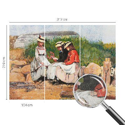 3D wall mural with a summer vacation scene