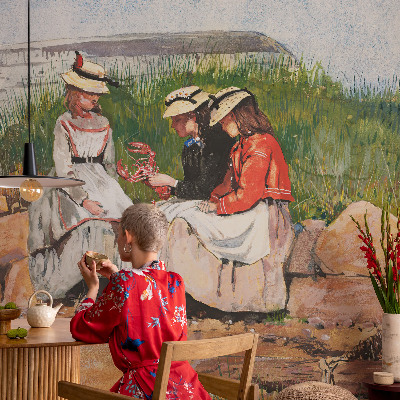 3D wall mural with a summer vacation scene