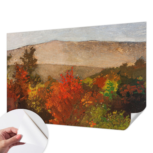 Peel and stick wall mural for kids' room with an autumn panorama design