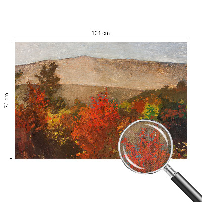 Peel and stick wall mural for kids' room with an autumn panorama design
