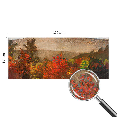 Peel and stick wall mural for kids' room with an autumn panorama design