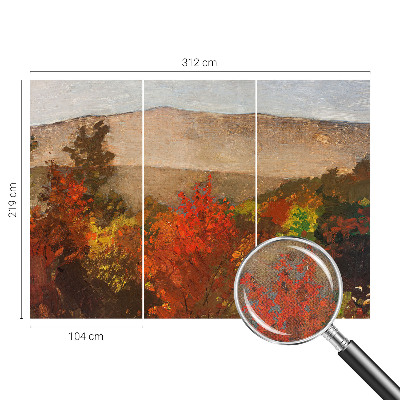Peel and stick wall mural for kids' room with an autumn panorama design