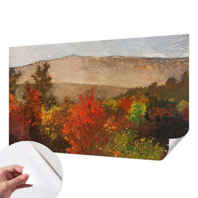 Peel and stick wall mural for kids' room with an autumn panorama design