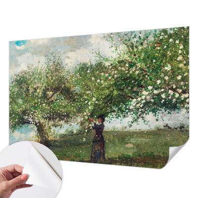 3D photo wallpaper mural with a spring scene