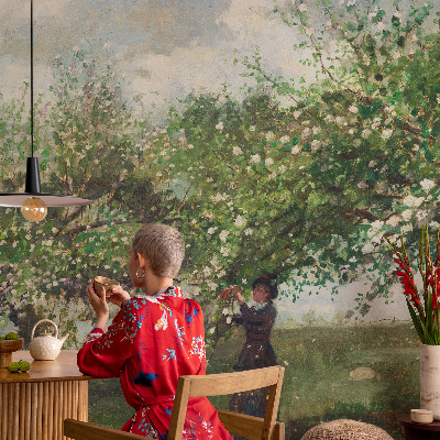 3D photo wallpaper mural Spring scene