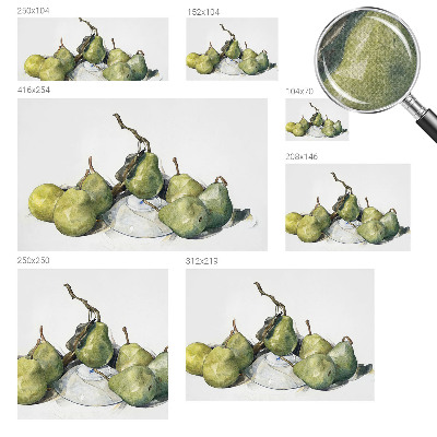 Baby room wall mural with watercolor pears motif