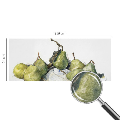 Baby room wall mural with watercolor pears motif