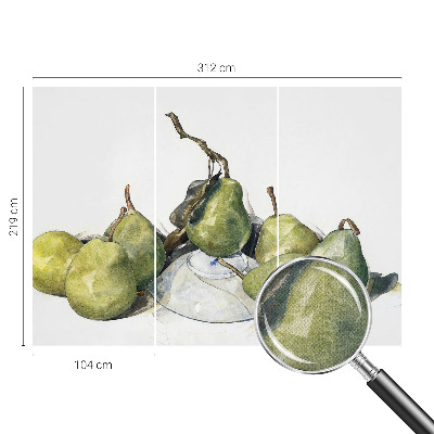 Baby room wall mural Watercolor pears