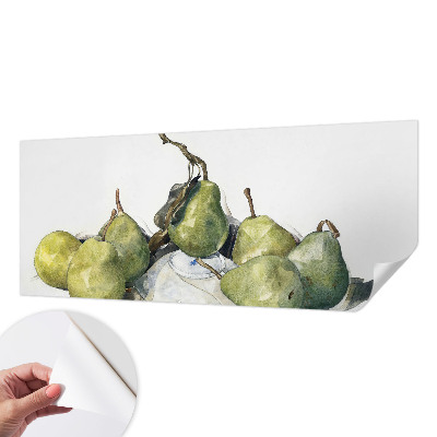 Baby room wall mural with watercolor pears motif