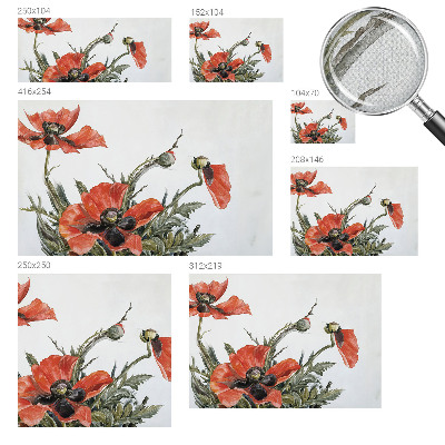 Peel and stick wall mural with a red poppy pattern
