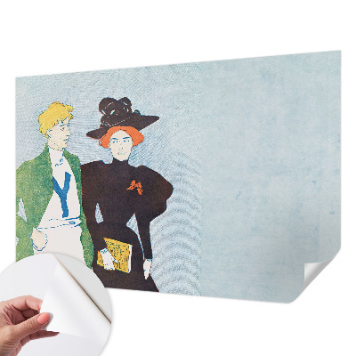 Peel and stick wallpaper mural in a retro style