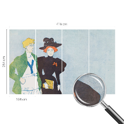 Peel and stick wallpaper mural in a retro style