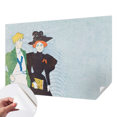 Peel and stick wallpaper mural in a retro style