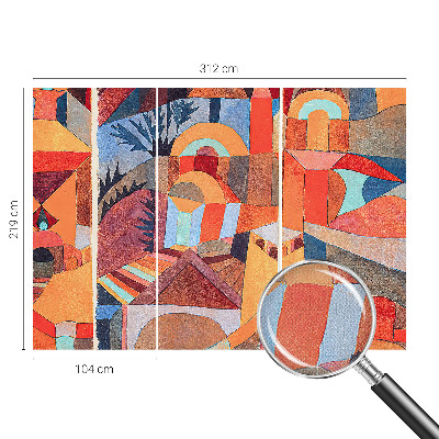 Self-adhesive photo wallpaper with a colorful mosaic design