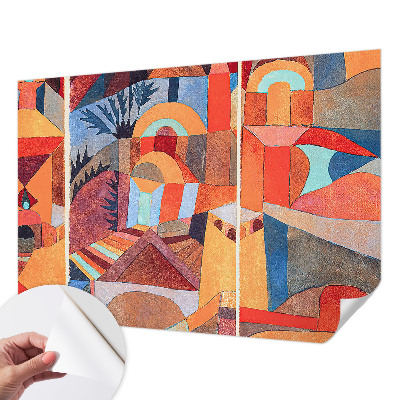 Self-adhesive photo wallpaper with a colorful mosaic design