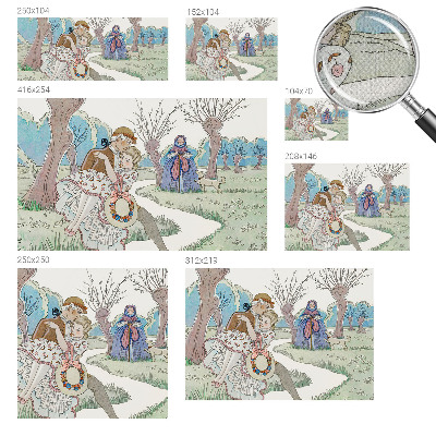 Stick-on wall mural with a romantic scene