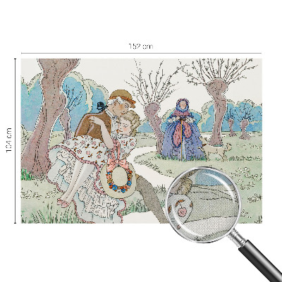 Stick-on wall mural with a romantic scene
