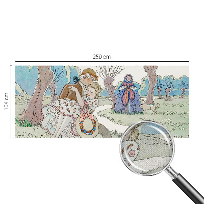 Stick-on wall mural with a romantic scene