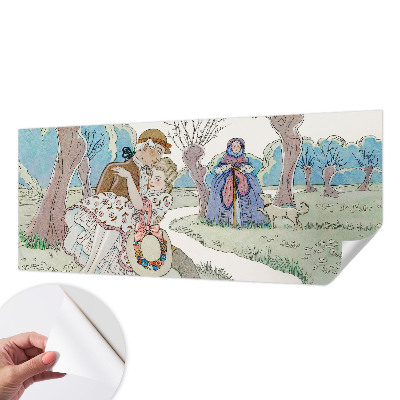 Stick-on wall mural with a romantic scene