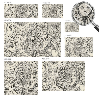 Removable wall mural with an abundant ornamental pattern