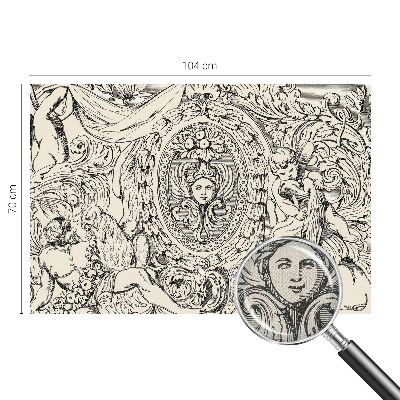 Removable wall mural with an abundant ornamental pattern