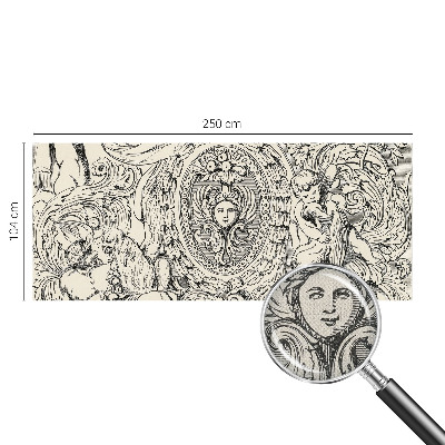 Removable wall mural with an abundant ornamental pattern