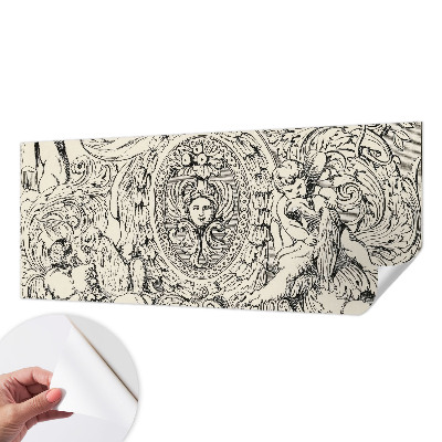 Removable wall mural with an abundant ornamental pattern