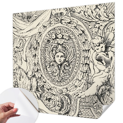 Removable wall mural with an abundant ornamental pattern