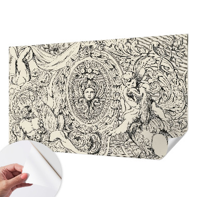 Removable wall mural with an abundant ornamental pattern
