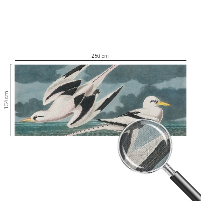 Removable wall mural wallpaper featuring a birds by the sea motif
