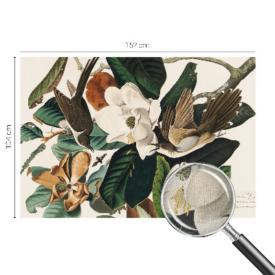 Peel and stick wall mural for bedroom Birds magnolias