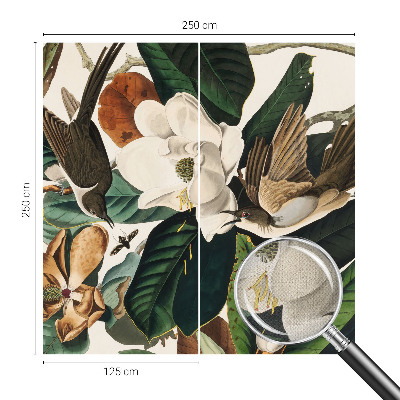 Peel and stick wall mural for bedroom Birds magnolias