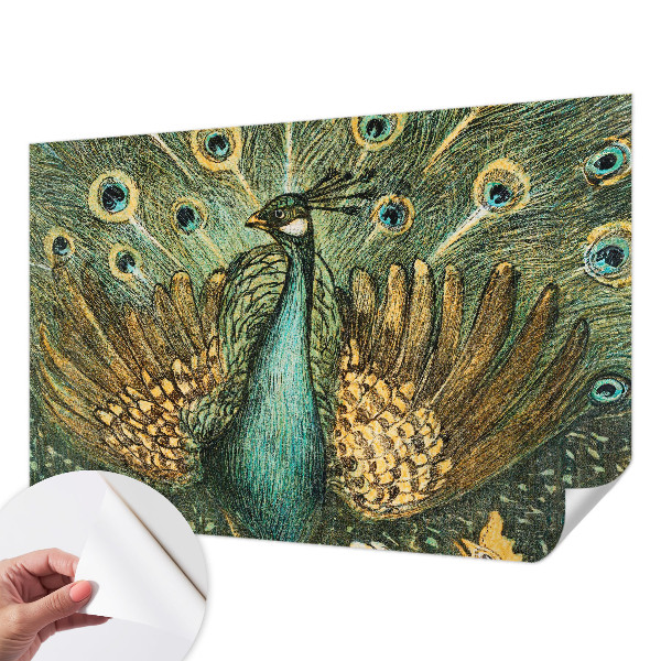 3D photo wallpaper mural with a majestic peacock design