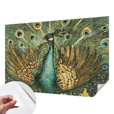 3D photo wallpaper mural with a majestic peacock design