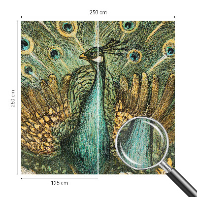 3D photo wallpaper mural Majestic peacock