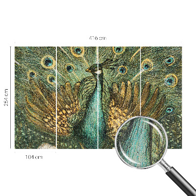 3D photo wallpaper mural Majestic peacock