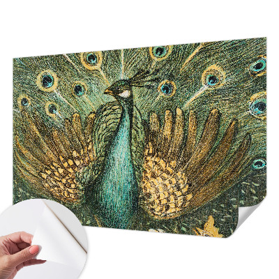3D photo wallpaper mural with a majestic peacock design