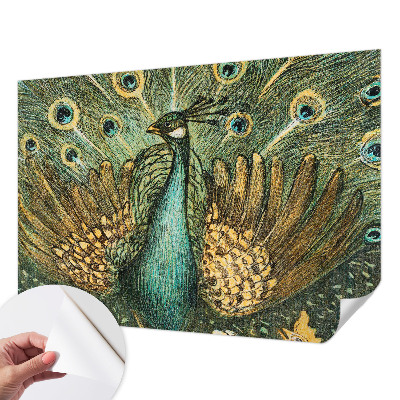 3D photo wallpaper mural with a majestic peacock design