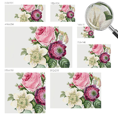 Peel and stick wallpaper mural with a floral bouquet design