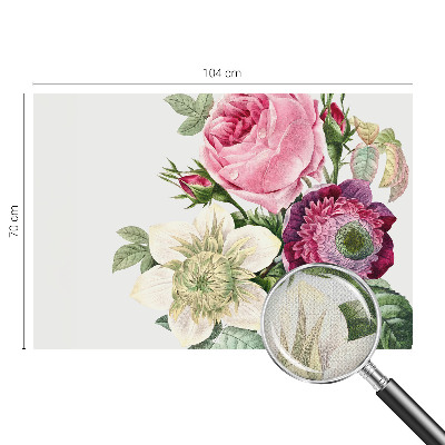 Peel and stick wallpaper mural with a floral bouquet design