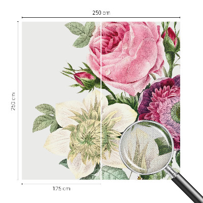 Peel and stick wallpaper mural with a floral bouquet design
