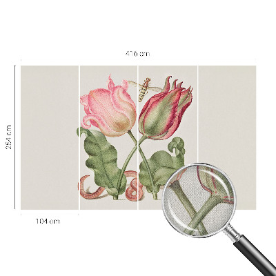 Peel and stick wall mural featuring a tulip design
