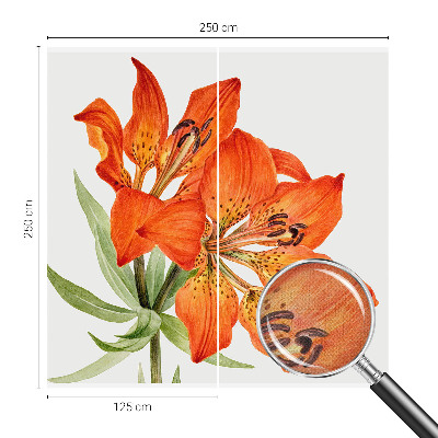 Stick-on wall mural with an orange lily design