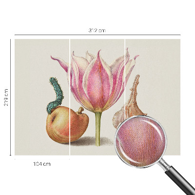 Removable wall mural featuring a natural symbiosis design