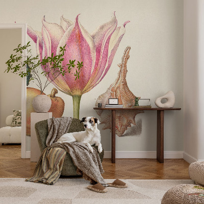 Removable wall mural featuring a natural symbiosis design