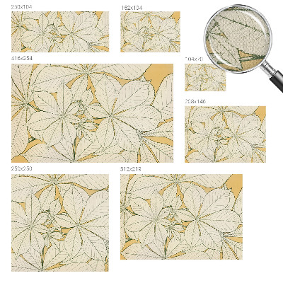Peel and stick wall mural for living room with a chestnut leaves design