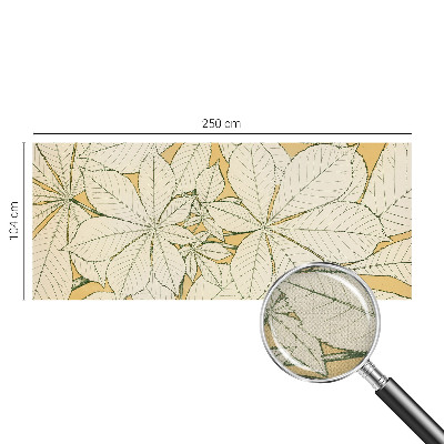 Peel and stick wall mural for living room with a chestnut leaves design